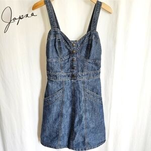 Japna Blue Denim Overall Mini Dress
